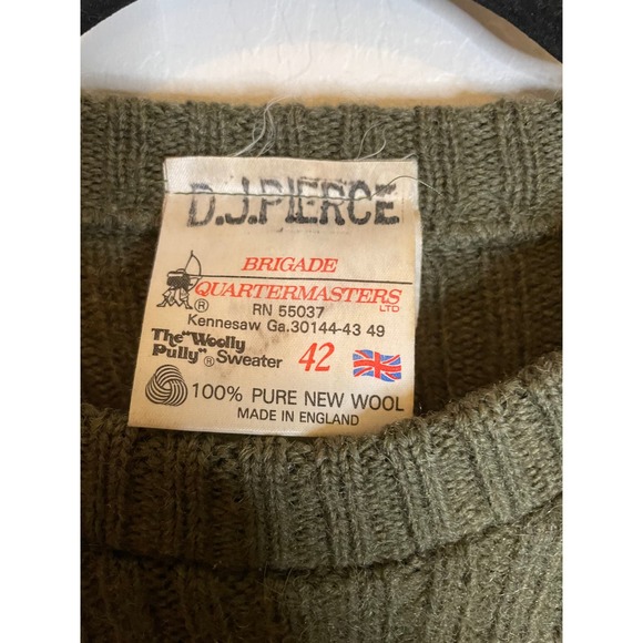 Brigade Quartermasters VINTAGE Military 100% Wool The Woolly Pully Sweater Sz 42 - Picture 4 of 6